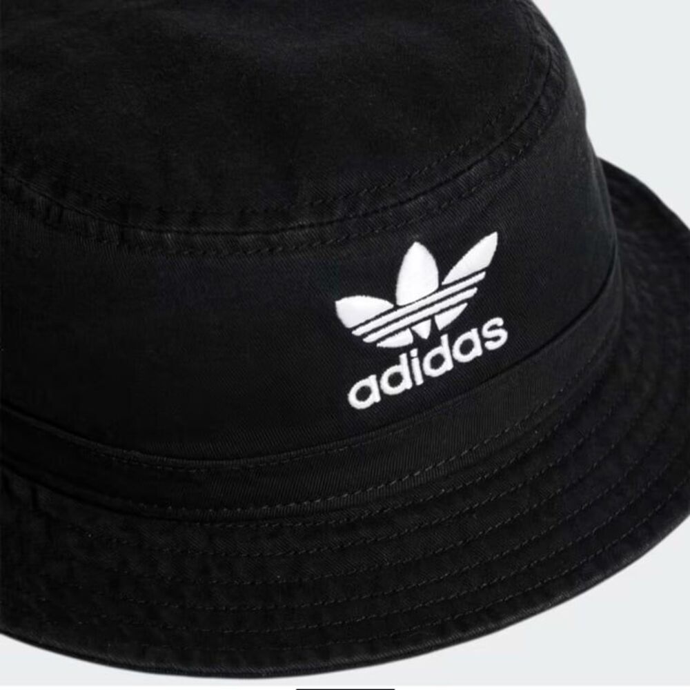 Adidas Washed Bucket Hat Black with White Embroidery Unisex OSFM